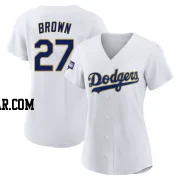 Kevin Brown Women's Los Angeles Dodgers White/Gold Authentic 2021 Gold Program Player Jersey