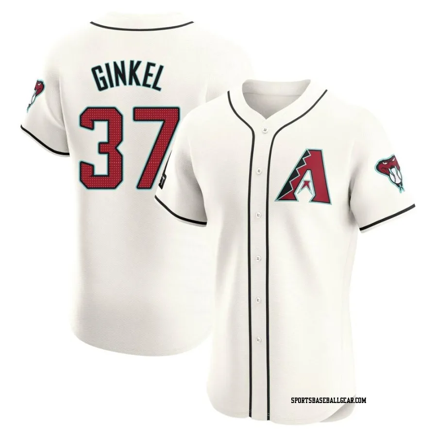 Kevin Ginkel Men's Arizona Diamondbacks Cream Elite Home Patch Jersey