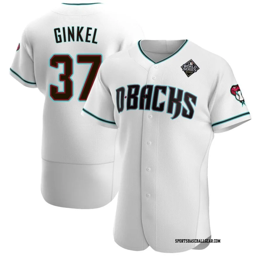 Kevin Ginkel Men's Arizona Diamondbacks White Authentic Teal Alternate 2023 World Series Jersey