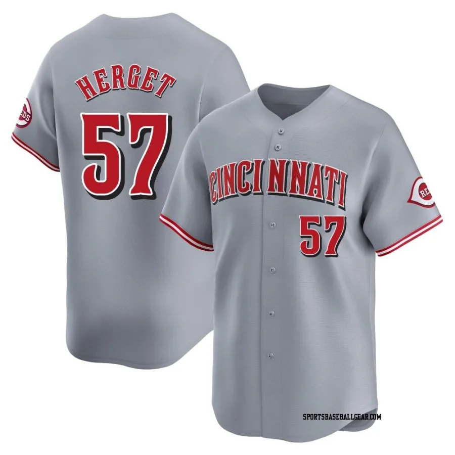 Kevin Herget Men's Cincinnati Reds Gray Limited Away Jersey