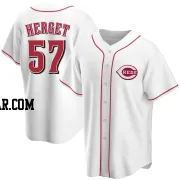 Kevin Herget Men's Cincinnati Reds White Replica Home Jersey