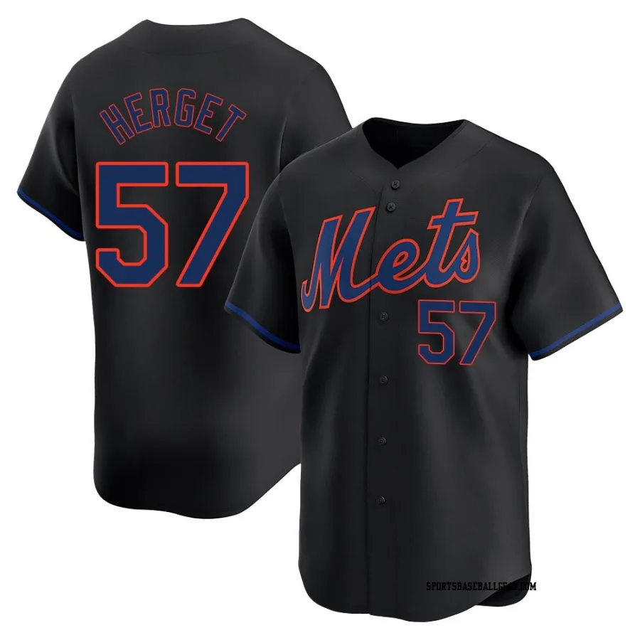 Kevin Herget Men's New York Mets Black Limited Alternate Jersey