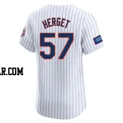 Kevin Herget Men's New York Mets White Elite Home Patch Jersey