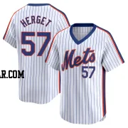 Kevin Herget Men's New York Mets White Limited Cooperstown Collection Jersey