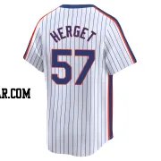 Kevin Herget Men's New York Mets White Limited Cooperstown Collection Jersey