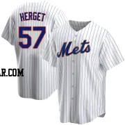 Kevin Herget Men's New York Mets White Replica Home Jersey