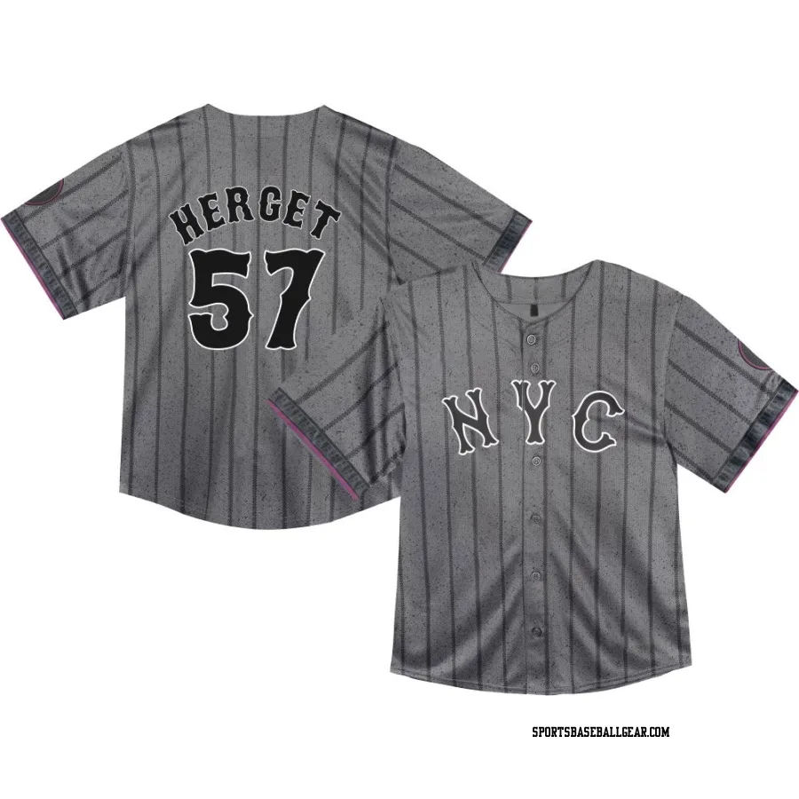 Kevin Herget Toddler New York Mets Limited Graphite 2024 City Connect Jersey