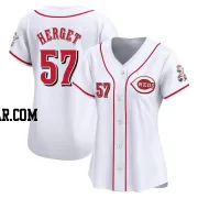 Kevin Herget Women's Cincinnati Reds White Limited Home Jersey