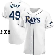 Kevin Kelly Men's Tampa Bay Rays White Authentic Home Jersey