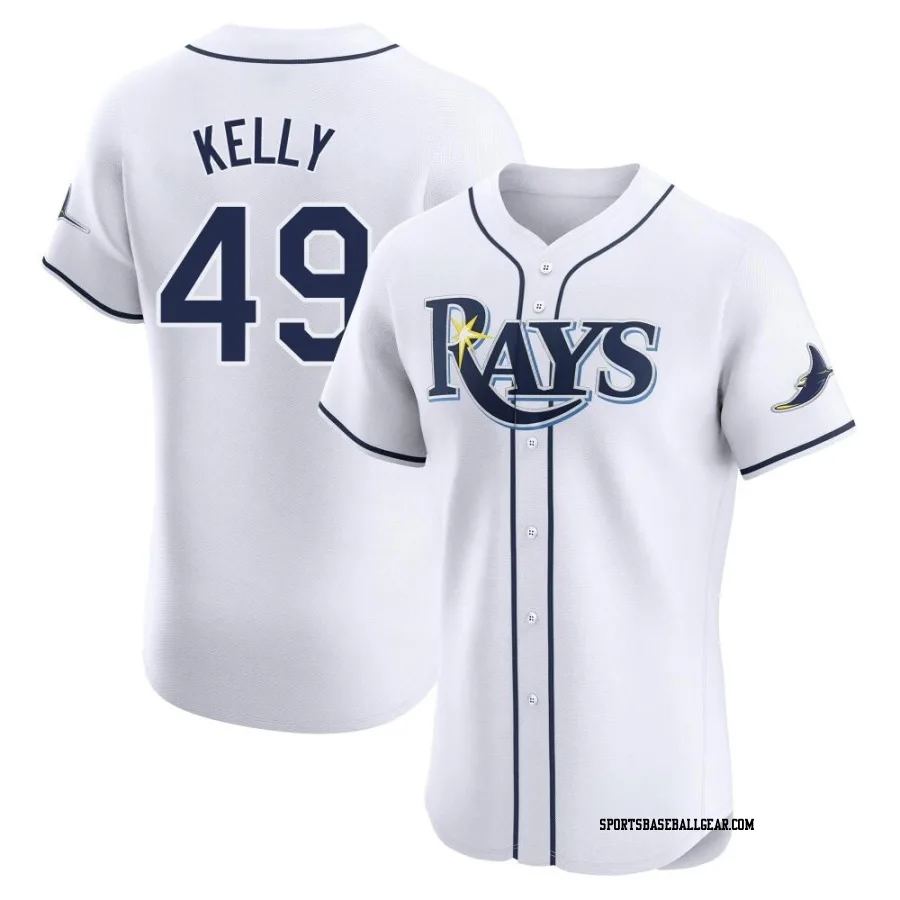 Kevin Kelly Men's Tampa Bay Rays White Elite Home Jersey