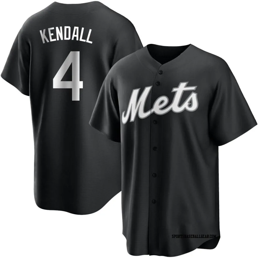 Kevin Kendall Men's New York Mets Black/White Replica Jersey