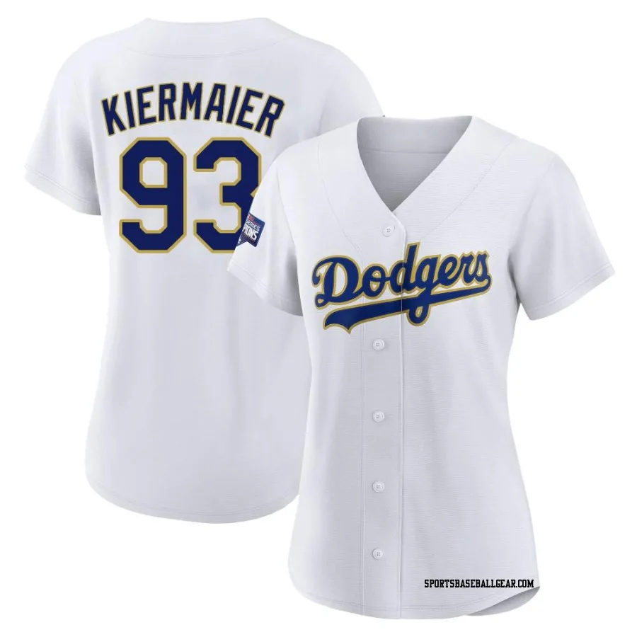 Kevin Kiermaier Women's Los Angeles Dodgers White/Gold Replica 2021 Gold Program Player Jersey