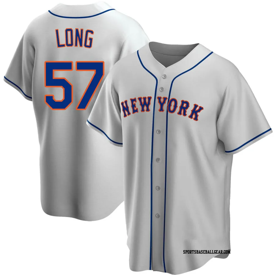 Kevin Long Men's New York Mets Gray Replica Road Jersey