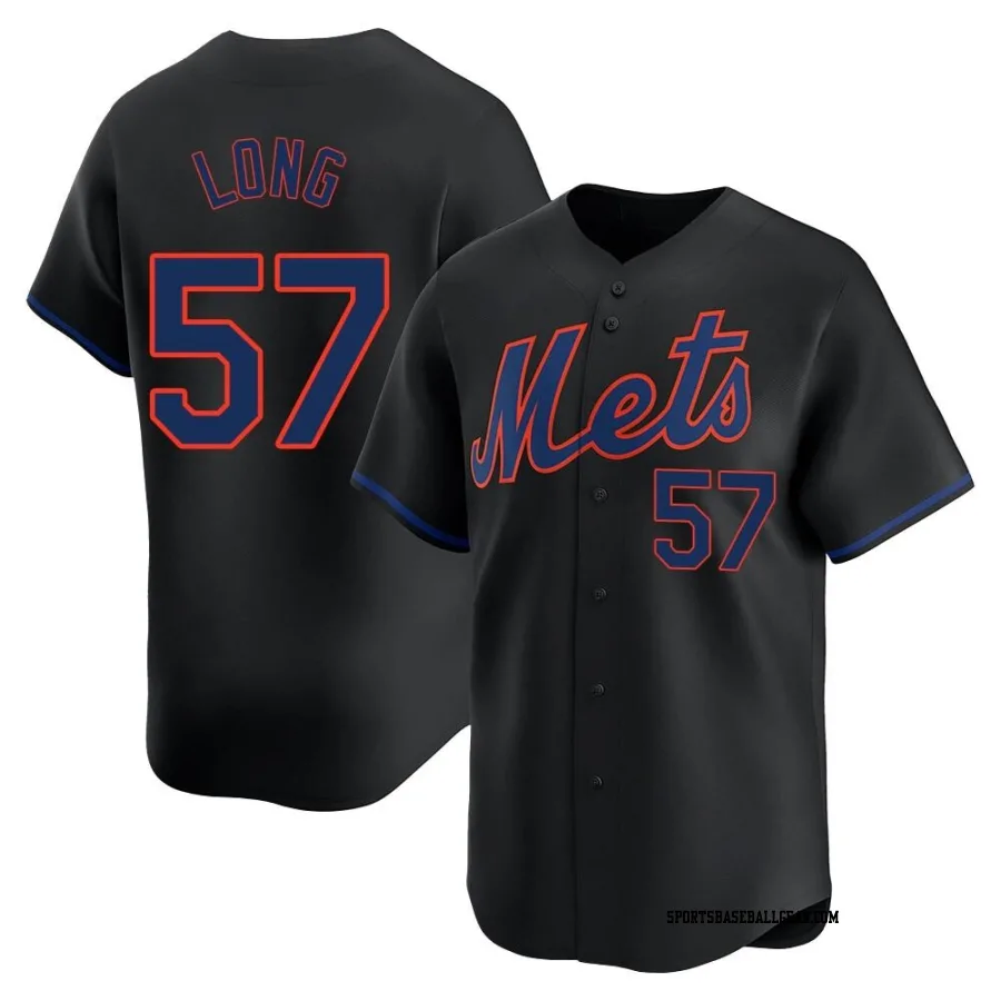 Kevin Long Youth New York Mets Black Limited Alternate Jersey