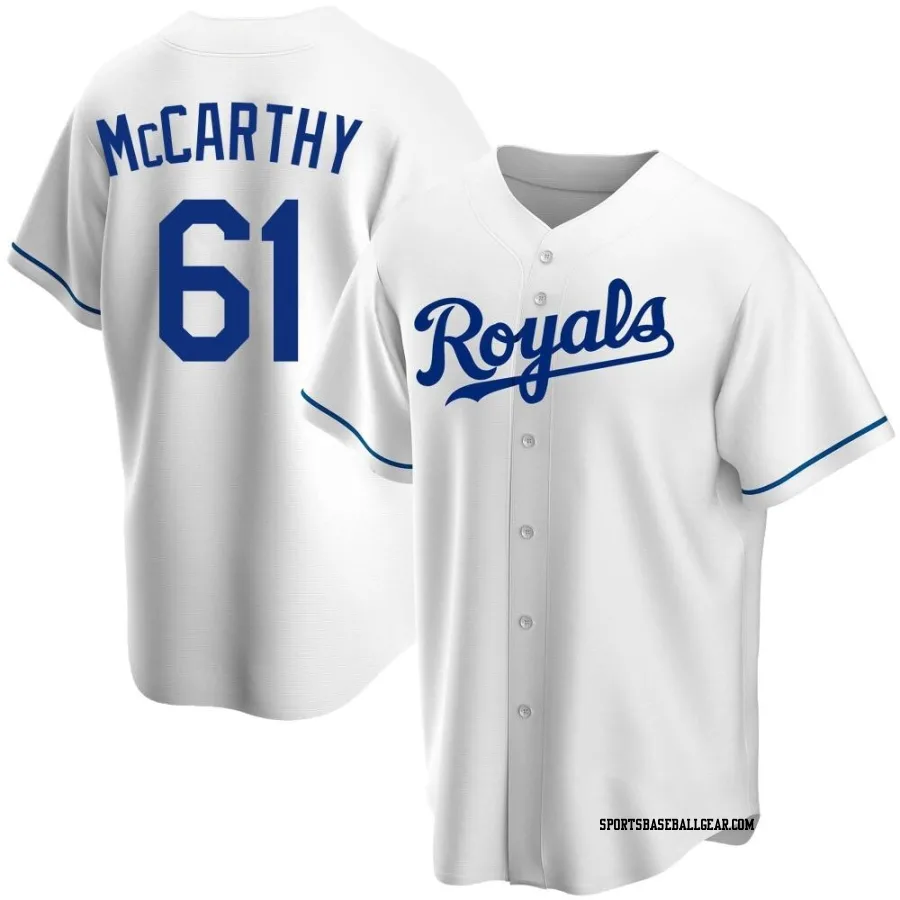 Kevin McCarthy Men's Kansas City Royals White Replica Home Jersey