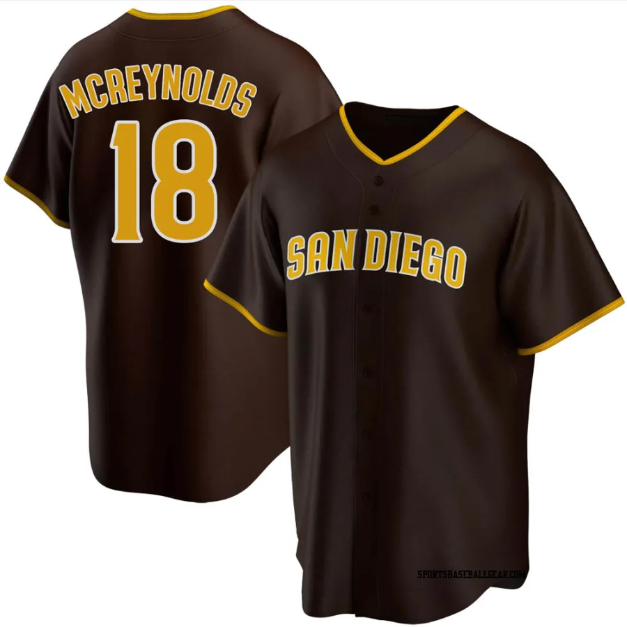 Kevin Mcreynolds Men's San Diego Padres Brown Replica Road Jersey