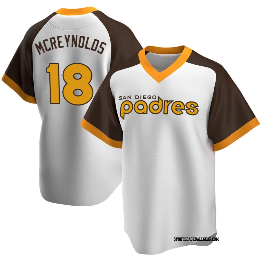 Kevin Mcreynolds Men's San Diego Padres White Replica Home Cooperstown Collection Jersey