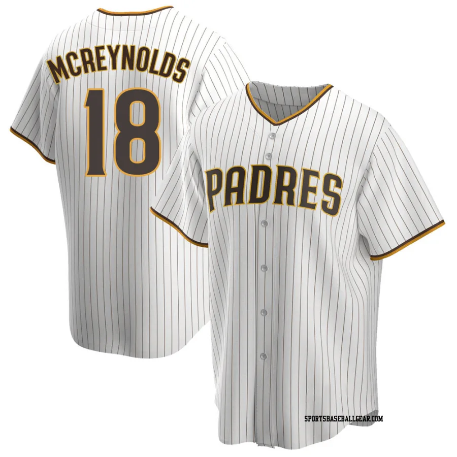 Kevin Mcreynolds Men's San Diego Padres White/Brown Replica Home Jersey