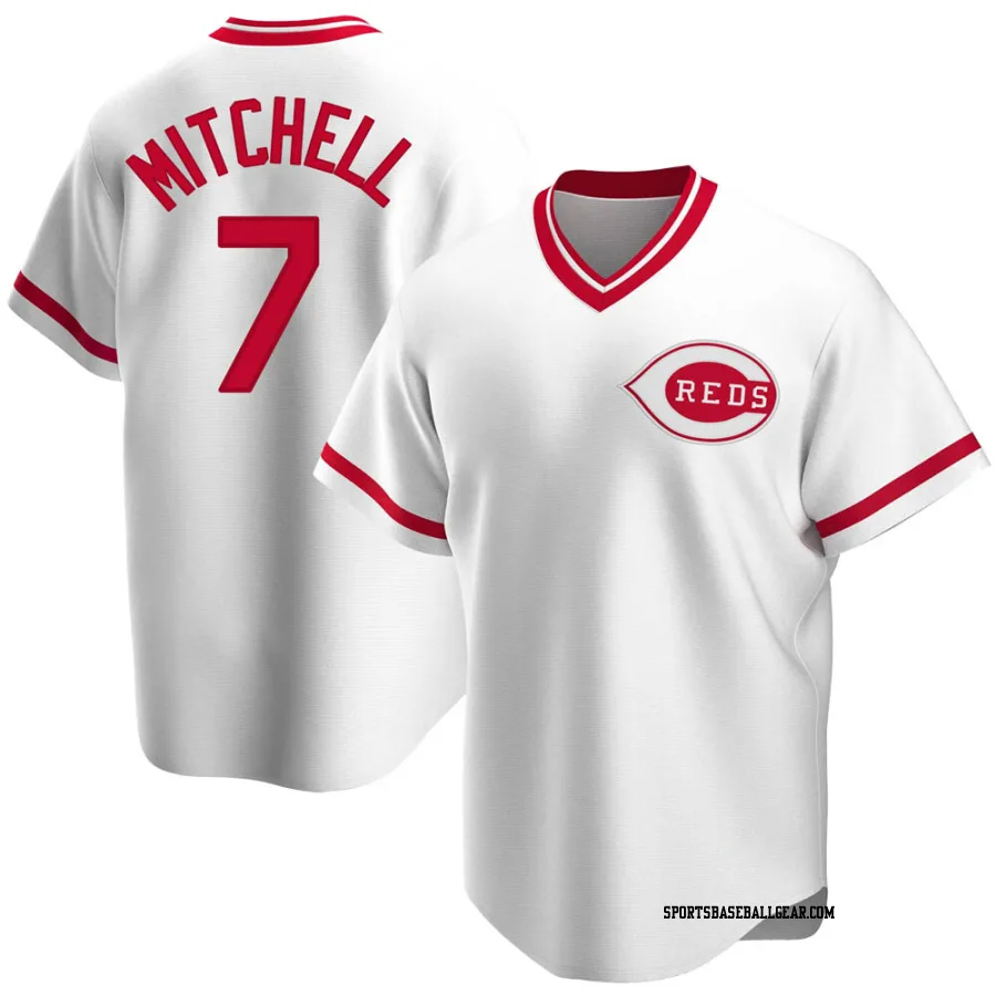 Kevin Mitchell Men's Cincinnati Reds White Replica Home Cooperstown Collection Jersey