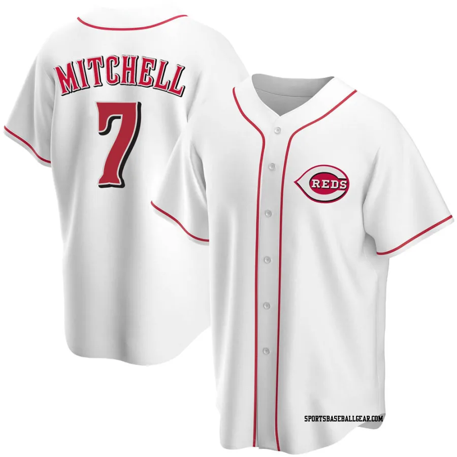 Kevin Mitchell Men's Cincinnati Reds White Replica Home Jersey