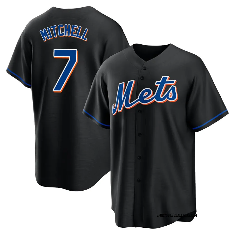 Kevin Mitchell Men's New York Mets Black Replica 2022 Alternate Jersey