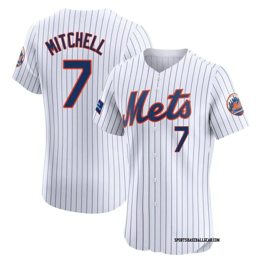 Kevin Mitchell Men's New York Mets White Elite Home Patch Jersey