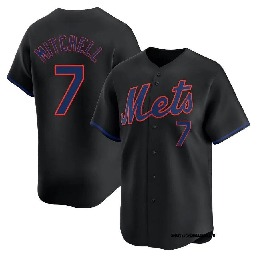 Kevin Mitchell Youth New York Mets Black Limited Alternate Jersey