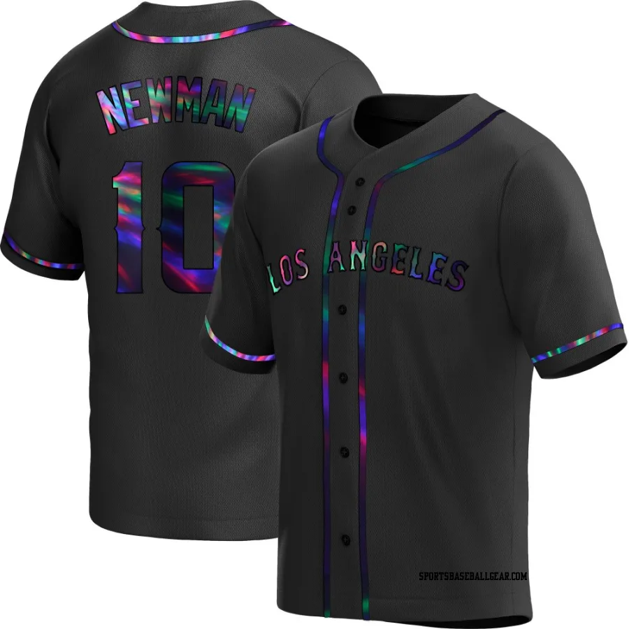 Kevin Newman Men's Los Angeles Angels Black Holographic Replica Alternate Jersey