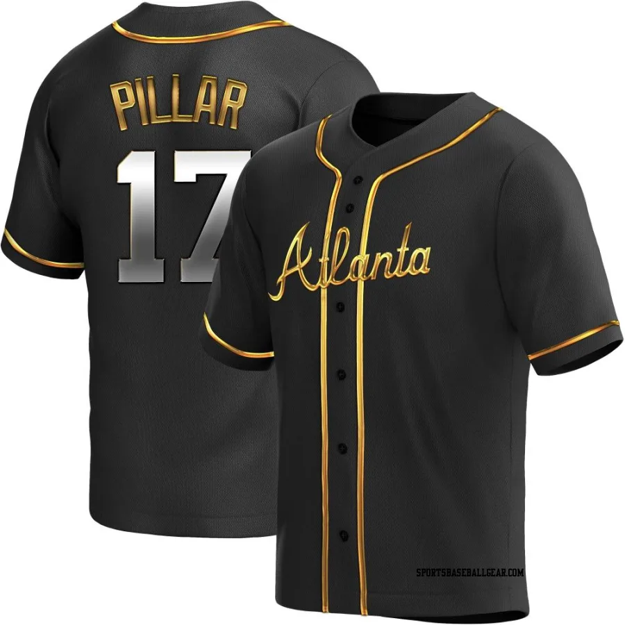 Kevin Pillar Men's Atlanta Braves Black Golden Replica Alternate Jersey