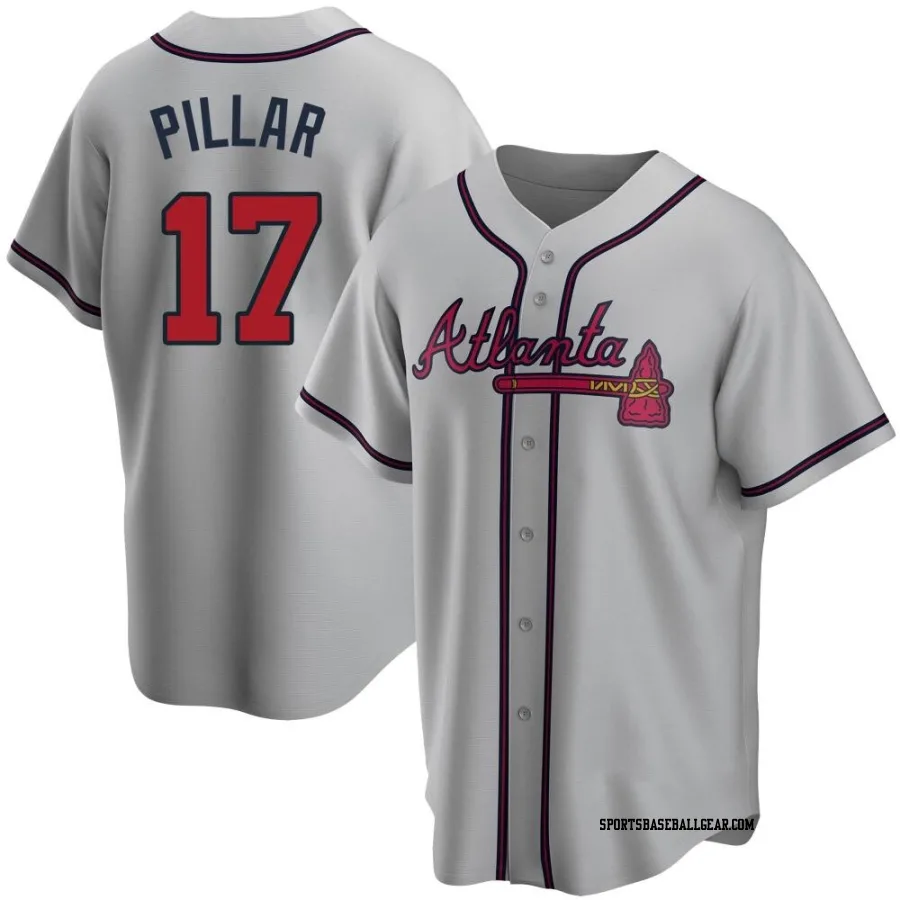 Kevin Pillar Men's Atlanta Braves Gray Replica Road Jersey