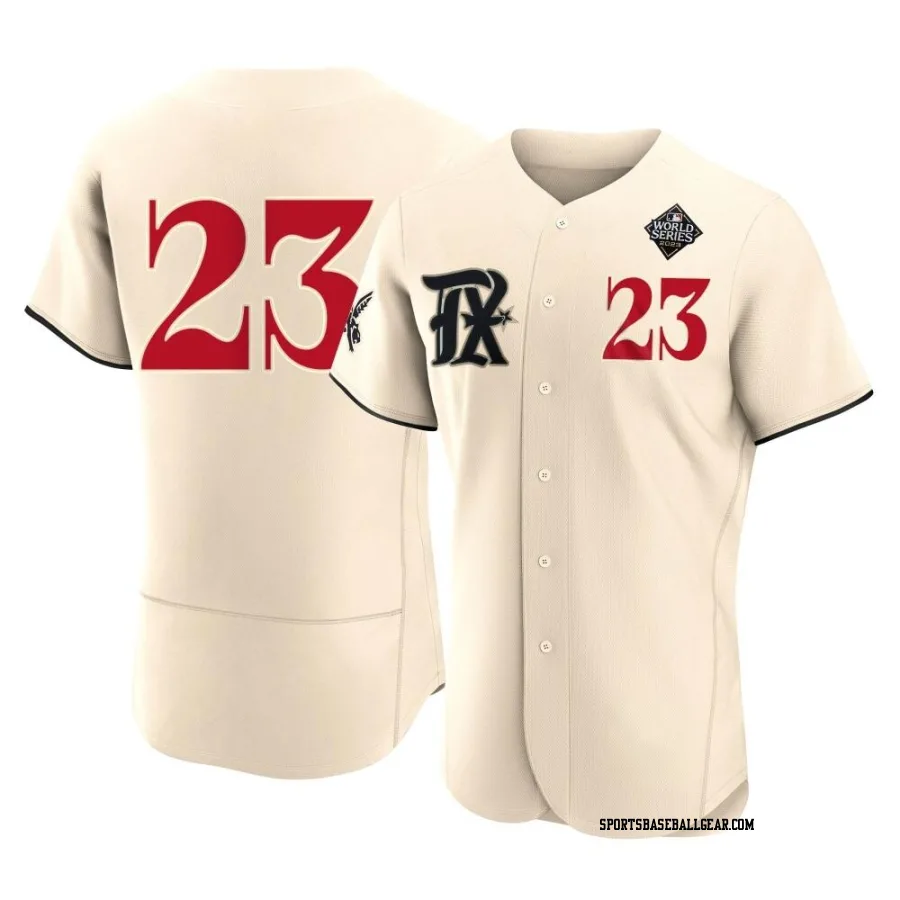 Kevin Plawecki Men's Texas Rangers Cream Authentic 2023 City Connect 2023 World Series Jersey