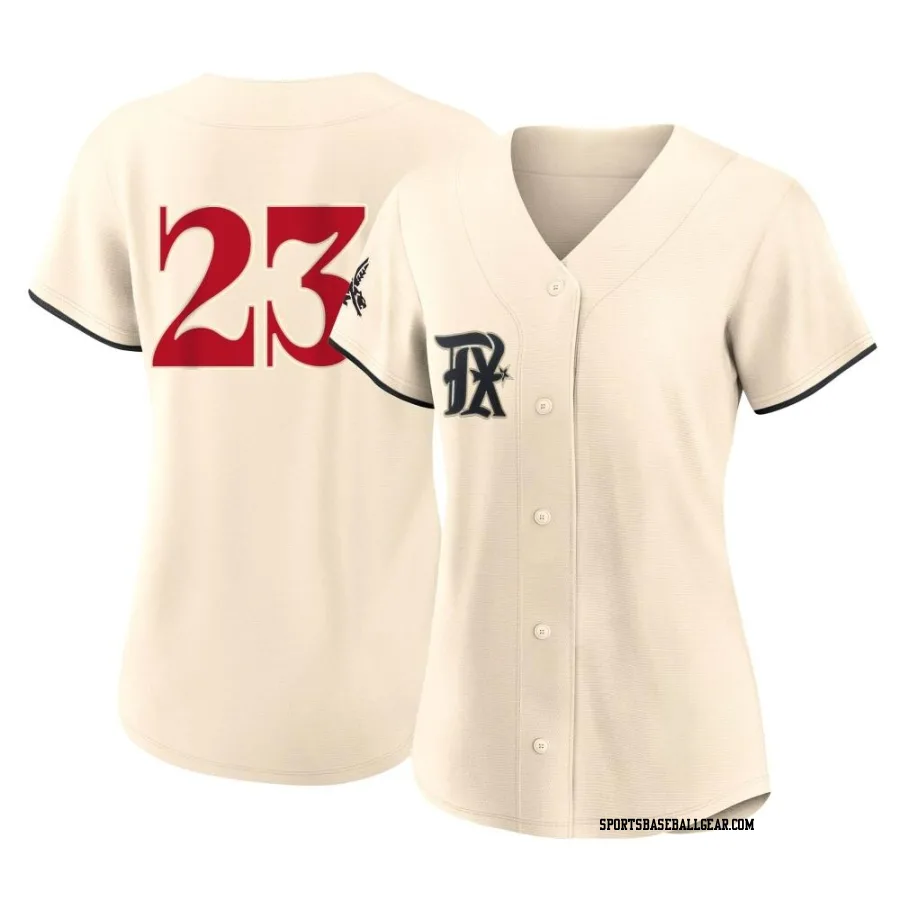 Kevin Plawecki Women's Texas Rangers Cream Authentic 2023 City Connect Jersey