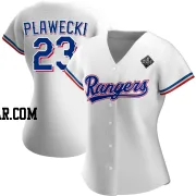 Kevin Plawecki Women's Texas Rangers White Authentic Home 2023 World Series Jersey