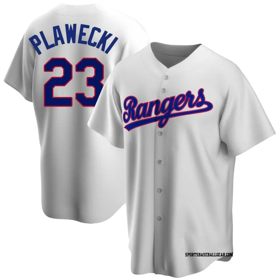 Kevin Plawecki Youth Texas Rangers White Replica Home Cooperstown Collection Jersey