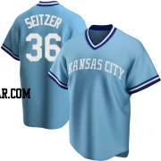 Kevin Seitzer Men's Kansas City Royals Light Blue Replica Road Cooperstown Collection Jersey