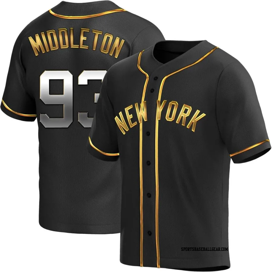 Keynan Middleton Men's New York Yankees Black Golden Replica Alternate Jersey