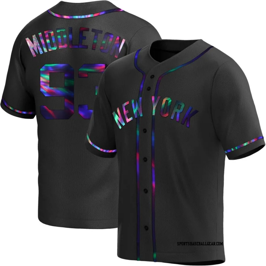 Keynan Middleton Men's New York Yankees Black Holographic Replica Alternate Jersey