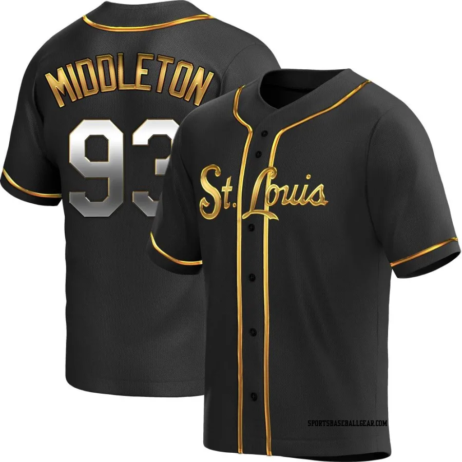 Keynan Middleton Men's St. Louis Cardinals Black Golden Replica Alternate Jersey