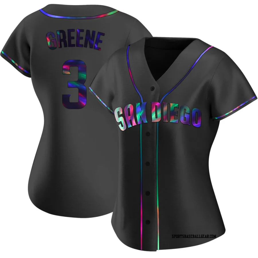 Khalil Greene Women's San Diego Padres Black Holographic Replica Alternate Jersey