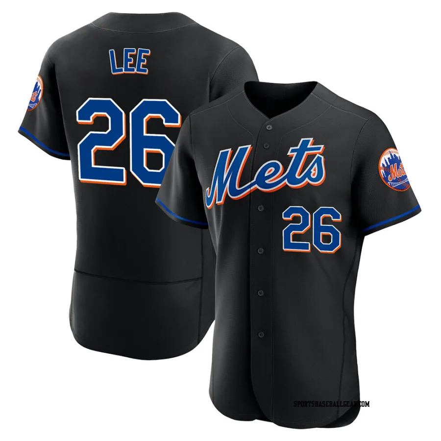 Khalil Lee Men's New York Mets Black Authentic 2022 Alternate Jersey