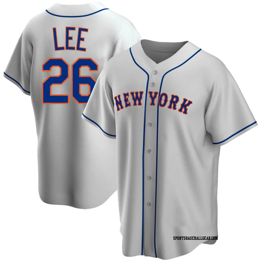 Khalil Lee Men's New York Mets Gray Replica Road Jersey