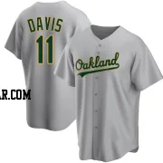 Khris Davis Men's Oakland Athletics Gray Replica Road Jersey