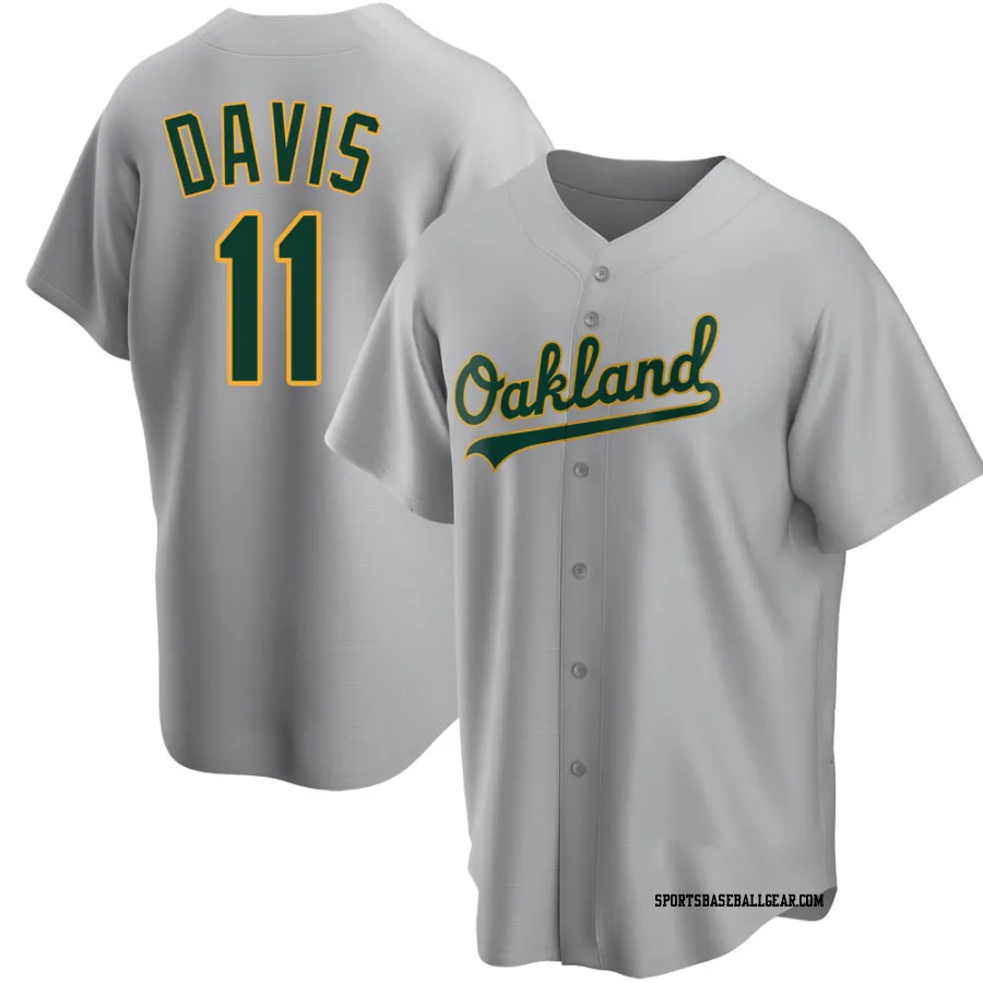 Khris Davis Men's Oakland Athletics Gray Replica Road Jersey