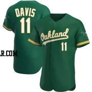 Khris Davis Men's Oakland Athletics Green Authentic Kelly Alternate Jersey