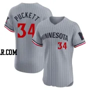 Kirby Puckett Men's Minnesota Twins Gray Elite Road Jersey