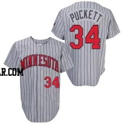 Kirby Puckett Men's Minnesota Twins Grey Authentic 1987 Throwback Jersey