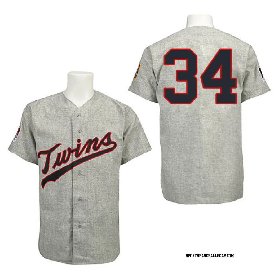 Kirby Puckett Men's Minnesota Twins Grey Replica 1969 Throwback Jersey