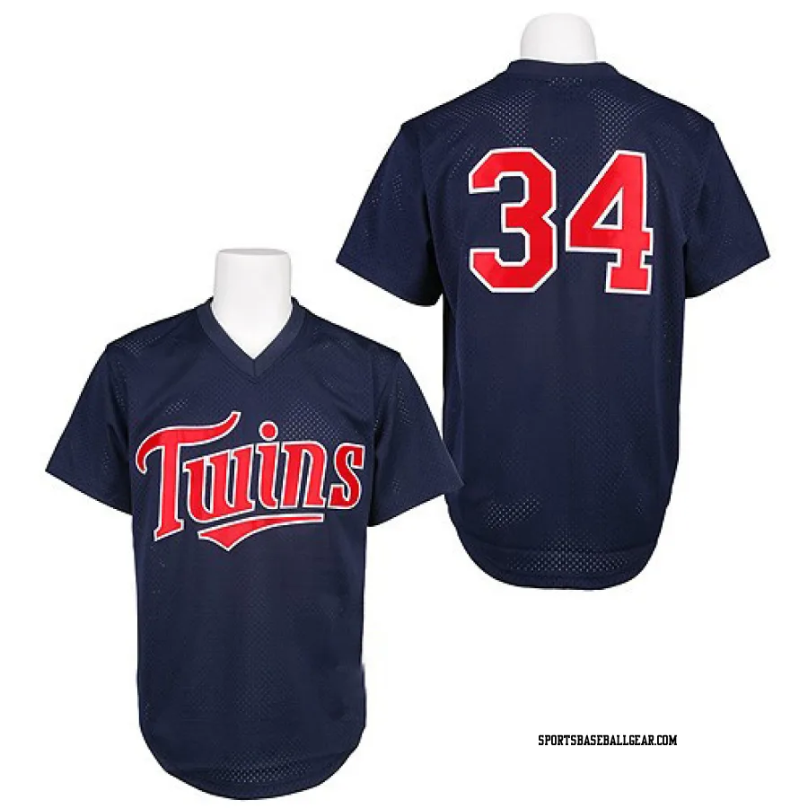 Kirby Puckett Men's Minnesota Twins Navy Blue Replica 1991 Throwback Jersey