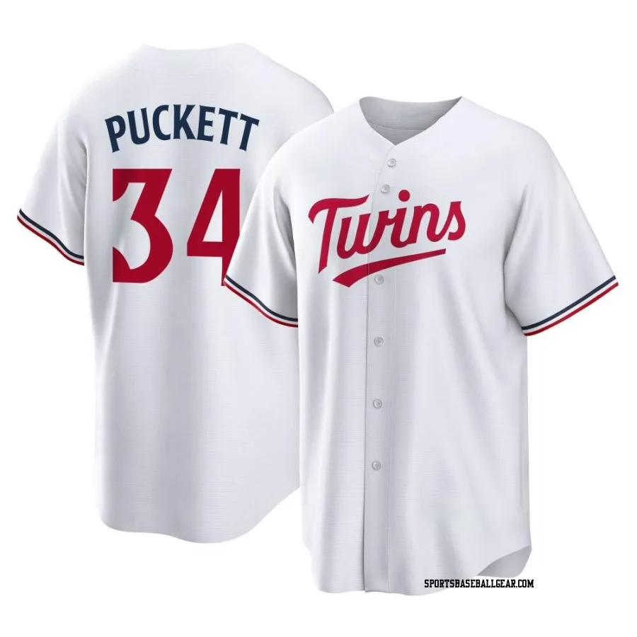 Kirby Puckett Men's Minnesota Twins White Replica Home Jersey