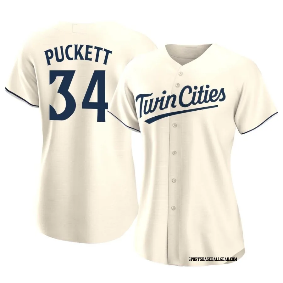 Kirby Puckett Women's Minnesota Twins Cream Authentic Alternate Jersey